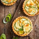 Leek, courgette and Cheddar tart with polenta pastry