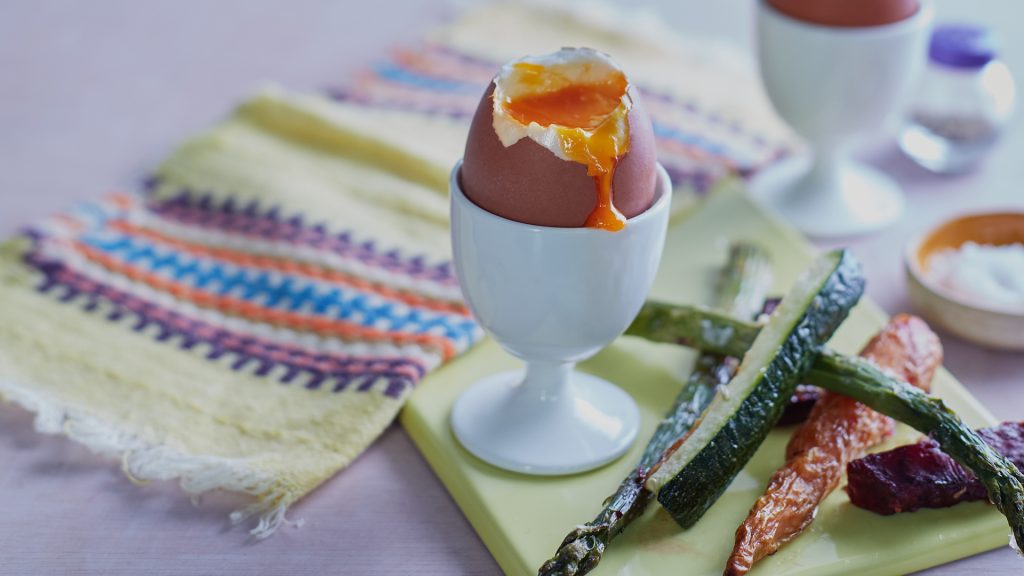 perfect runny boiled egg with soldiers
