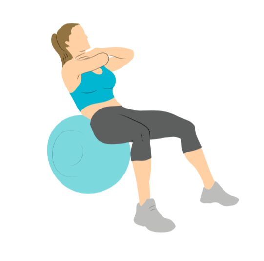 lose belly fat with a swiss ball crunch