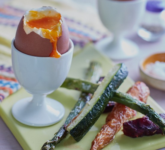 perfect runny boiled egg with soldiers