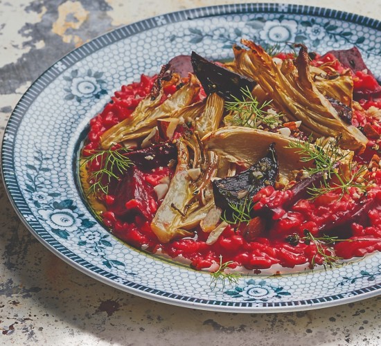Vegetarian beetroot and fennel risotto, liz earle wellbeing