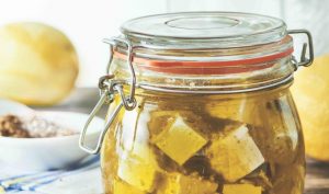 Marinated feta cheese