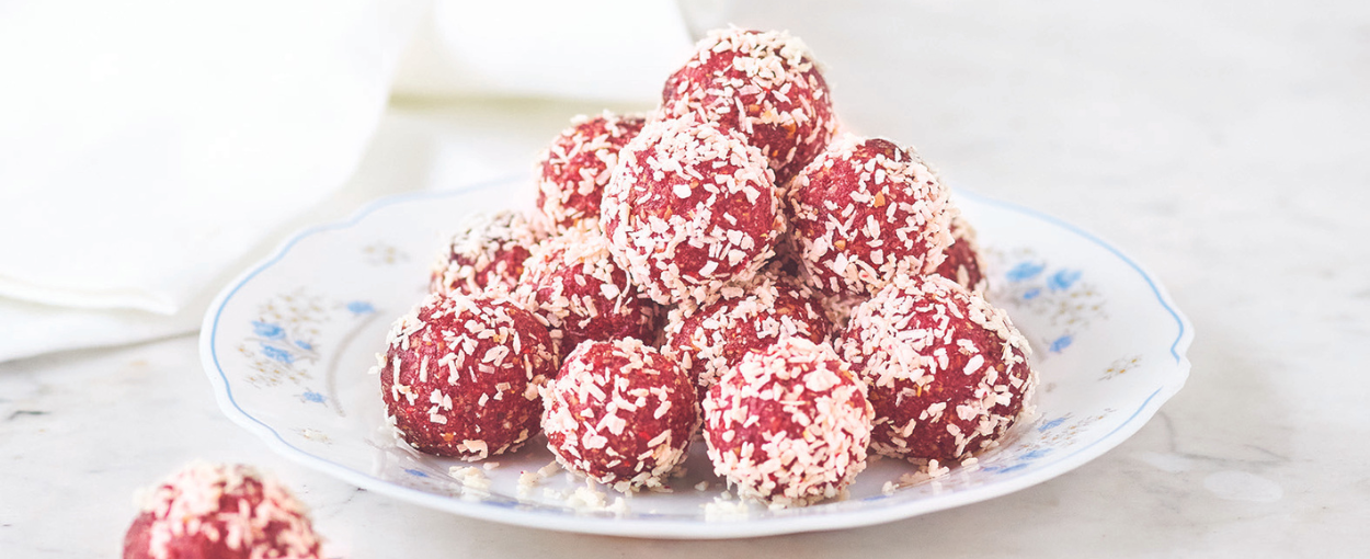 Easy no-bake berry energy balls recipe